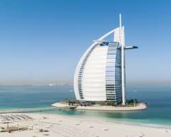 The building stands on an artificial island in the sea The building stands on an artificial island in the sea.
